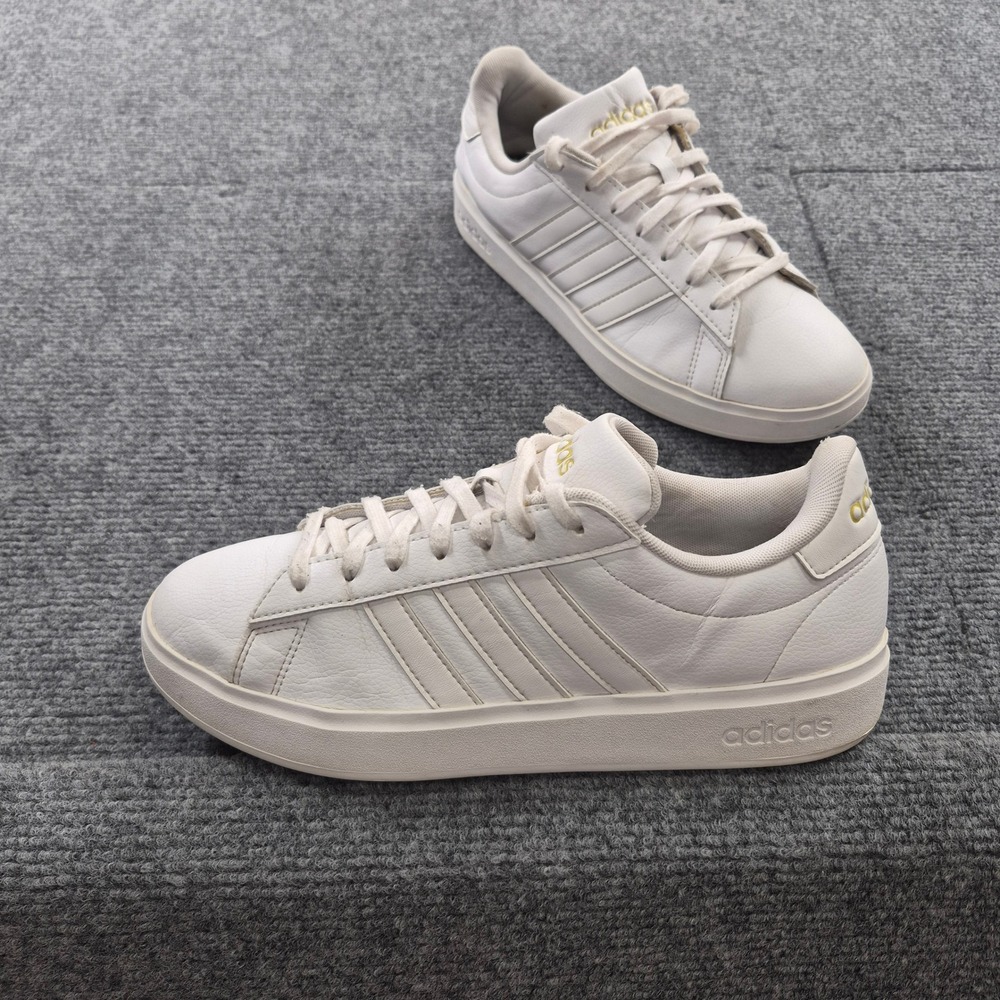 Adidas Grand Court Base 2.0 Womens White Gold Sneakers GW9213 Size 9